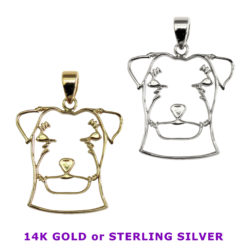 Russell Terrier Head in Silhouette Cut Out in 14K Gold or Sterling Silver Charm, Necklace, Pendant