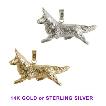 Cardigan Corgi Trotting in 14K Gold or Sterling Silver Charm Pendant Necklace