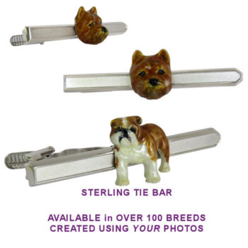 Men's Tie Bar with Personalized Enamel Bulldog